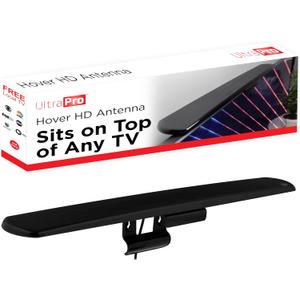 UltraPro Hover Digital TV Antenna Indoor for Smart TV, Long Range HD Local Channels, Easy Mount on Top Design, Supports 4K 1080P HDTV VHF UHF, 360 Reception, 83713 (Compact)