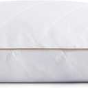 Puredown Goose Feathers and Down Pillow with Diamond Quilting with 100% Cotton Cover, Pack of 1, King Size (Classic White)