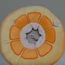 ANWA Adjustable Cat Cone Collar Soft, Cute Cat Donut Collar After Surgery, Kitten Recovery Cones to Stop Licking (Medium, Orange)