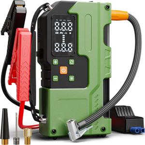 WELLLUCK Jump Starter with Air Compressor, 6000A Car Battery Jump Starter Portable (All Gas/10L Diesel) with 150PSI Auto-Shutoff Tire Inflator, 12V Charger Booster, LED Light