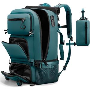 Travel backpack Carry-on Travel Backpack For Women Men Flight Approved Business Weekender Overnight Waterproof Daypack (Blue)