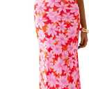 PRETTYGARDEN Women's Floral Bodycon Maxi Dress Summer Beach Sundress Sleeveless Spaghetti Strap Wedding Guest Dress (Pink, S)