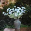 12PCS Poppy Flowers Artificial 23" Real Touch Stems Faux Poppies Silk Flowers for Home Decor Indoor (Blue)