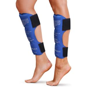 Shin Splint Ice Packs, HSA and FSA Eligible Reusable Hot and Cold Therapy Wrap | Leg or Calf Pain Relief | Advanced Soft Gel Technology | Freezable and Microwavable | Running Injuries & Recovery 8.2x8.6