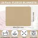 Newwiee 24 Pcs Fleece Throw Blankets Bulk 50'' x 60'' Oeko-tex Standard 100 Certified Spring Outdoor Wedding Guest Blankets Lightweight for Sleepover Donation Lap Pet Sofa Home (Khaki)