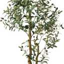 6FT Realistic Artificial Olive Tree with Fruits & Leaves-Premium Faux Tree for Modern Home, Living Room, Office Decor, Luxury Indoor Plants for Leather Sofa & Wood Furniture
