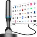 Indoor TV Antenna for Local Channels, Digital Antenna for Smart TV Indoor, 4K HDTV Antenna with Magnetic Base, 360 Reception, 8.2ft Cable, 120 Miles Range, Support All TVs After 2007