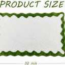 Cute Green Scalloped Bathroom Mat, Fun Plush Luxury Microfiber Bath Rug Aesthetic Washable Bath Mat Non-Slip for Bathroom Decor, Tub, Floor Carpet, Sink, Shower, Extra Soft, Absorbent, 32x20