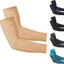 KEKING Compression Arm Sleeves, Firm 20-30mmHg Graduated Compression Full Arm Support for Recovery, Pain Relief, Tendonitis, Golfers & Tennis Elbow Brace, Workouts Sports - Latex Free Beige XXL (XX-Large (1 Pair))