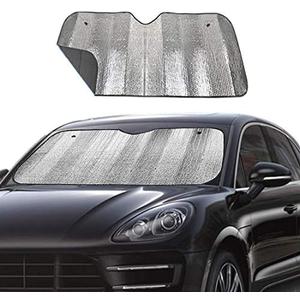 Big Ant Windshield Sun Shade UV Rays Sun Visor Shade,Auto Front Windshield Sunshade Car Folded Sun Shield Shade,Keeps Vehicle Cool - Black (55" x 27.5")
