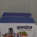 GANIZA Food Processors, Electric Food Chopper with Meat Grinder & Vegetable Chopper - 2 Bowls (8 Cup+8 Cup) with Powerful 450W Copper Motor - Includes 2 Sets of Bi-Level Blades (Grey)