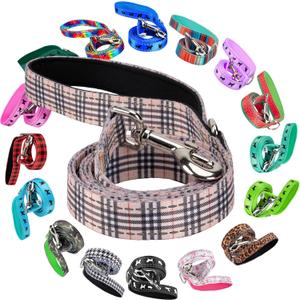 EcoBark Dog Leash - Soft & Reflective Comfort Leash with Padded Handle - Strong Durable Heavy Duty - Training and Pulling for Large Dogs (Tan Plaid) 