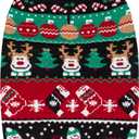 cyeollo Dog Christmas Sweater, Dog Clothes for Large Dogs Xmas Dogs Outfits Turtleneck Knitted Doggie Sweater with Leash Hole Girl & Boy, 3XL