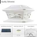 Davinci Lighting Flexfit Solar Outdoor Post Cap Lights - Includes Bases for 4x4 5x5 6x6 Wooden Posts - Bright LED Light - Pearl White (12 Pack)