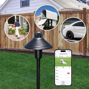 2-in-1 Smart Path Light with Security Camera, 1080P Color Night Vision, 100 Wide Angle, Motion Detection, No Monthly Fee, Low Voltage + Battery Backup, 2-Way Audio, IP65, WiFi