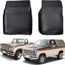 Compatible with Ford F150/Bronco 1980-1996 Floor Mats,Compatible with F250/F350 1980-1997, Custom Fit TPE All Weather Car Floor Liner Full Set Compatible with Ford Truck Accessories