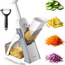 SupMaKin Safe Mandoline Slicer for Kitchen, Vegetable Food Potato Chip Slicer Maual Adjustable Thickness, Chopping Artifact Fast Veggie Salad Chopper Light Gray