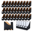 50 Pcs Cardboard Magazine Holder Magazine File Holder Magazine Storage Box Document Magazine File Organizer with 50 Pcs Labels for School Office Home Supplies (Black)