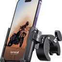 Lamicall Motorcycle Phone Mount Holder - [Camera Friendly] [1s Lock] Bike Phone Holder Handlebar Clamp, Bicycle Scooter Phone Clip, Gifts for iPhone 17, 16, 15 Pro Max, Galaxy S25 Ultra, 4.7-7" Phones (Black)