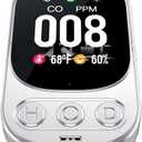 4-in-1 Detector for Carbon Monoxide & Natural Gas with Digital Display - Monitors CO, Gas, Temp, Humidity | Plug-in w/Battery Backup for Home, RV, Apartment Safety