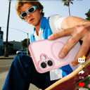 FNTCASE for iPhone 16 Case: [Compatible with Magsafe] Translucent Matte Cases with [Full Camera Protection] [Screen Protector] Military Grade Shockproof Protective Phone Cover - Light Pink