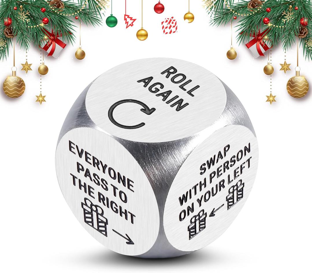 Santa Swap Gift Exchange Dice, White Elephant Game Dice, Christmas Games for Family Party, Funny Christmas Party Game Gift, Family Games for Game Night, Stocking Stuffers for Women Men Adults Friends