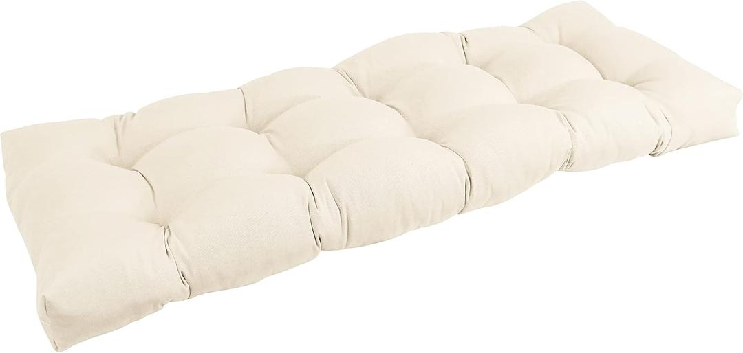 Blazing Needles Twill Tufted Bench Cushion, 46" x 19", Natural