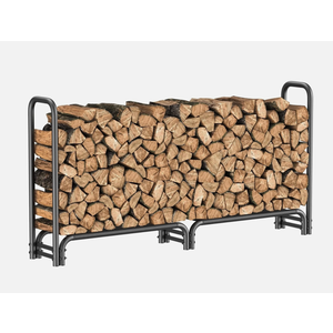 Mr IRONSTONE 8FT Firewood Rack Outdoor with Fabric Mesh for Storing Logs of Vari
