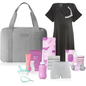 Frida Mom 30pc Pre-Packed Hospital & Diaper Bag Essentials Gift Set, Includes Labor, Postpartum, & Newborn Grooming Kit in One, Easy to Organize with Removable Toiletry Bags, & Suitcase Strap