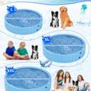 YSJILIDE Dog Pools for Large Dogs, 2-in-1 Sprinkler Pool for Kids Non-Slip Dog Swimming Pool for Outdoor Backyard Kids Dogs Ducks and Pet Baths 63" x 12"