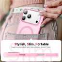 Stronger Magnetic & Shockproof for iPhone 17 Pro Case,Fit for MagSafe, with Screen Protector & Wrist Strap, Military-Grade Drop, Translucent Slim for iPhone 17 Pro Case, Chalk Pink