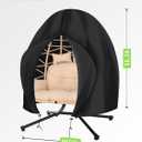 Patio Egg Chair Cover Waterproof, 91 x 80 Double Egg Chair Cover, Extra Large Hanging Swing Egg Chair Covers for Outdoor Furniture, Windproof, Black
