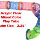 5-Floors Large Twin Tower Syrian Hamster Rodent Gerbil Mouse Mice Rat Home Cage with Crossover Tube Tunnel Expansible and Customizable with Hide House Running Wheel Food Dish Water Bottle