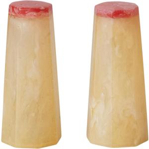 Creative Co-Op 2-Tone Resin Salt and Pepper Shakers, Marbled Orange and Pink, Set of 2