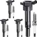 UF651 Ignition Coil Pack & 97390 Iridium Spark Plugs Compatible with 2.0L 1.8L L4 2012 2013 2014 2015 2016 2017 2018 2019 2020 Hyundai Elantra Tucson Kia Soul Forte, Set of 4 (Not for 1.6L)