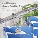 AmazerBath Shower Curtain Hooks Chrome Metal Shower Curtain Rings Rust Proof, Double Sided Shower Curtain Hooks for Shower Curtain Liner Smooth Shower Hooks Rings for Bathroom, Shower Rod Hook 12Pcs