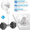 Quntis Suction Cup Hooks 4 Pack, Multi-Purpose Clear Shower Suction Hooks Waterproof Heavy Duty Wreath Hanger for Bathroom, Window, Towel, Shower Wall, Tile, Glass Door, Camper