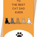 6 x Cat Dad Father's Day Card, Fathers Day Card Gift from Cat