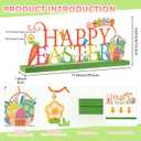 KHJCXS Metal Holiday Table Sign Decor, Decorations Tabletop Centerpiece for Home, Office, Shelf, Tiered Tray, Mantel, Indoor, Happy Easter