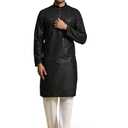 Pro-Ethic Style Developer Mens Indian Traditional Cotton Kurta Sets, Men Kurta Set Indian Wedding Dress (A-117) Black 38