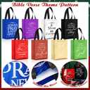 Aliceset 40 Pcs Christian Gift Bags Bulk with Handle for Church Mother's Day Reusable Medium Bible Verse Religious Gift Bags Non Woven Welcome Totes for Baptism First Communion Favors (Bright Colors)