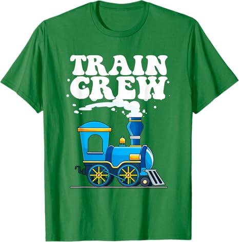 Birthday Train Crew Party Family Matching Men Women Kids T-Shirt, Kelly Green, L