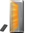 AEOCKY Newly Upgraded Space Heaters for Indoor Use, 1500W Metal Electric Space Heater with AI Thermostat, Tower Heater with ECO Mode, Oscillating, Remote, Timer for Office, Home, Bedroom (Black)