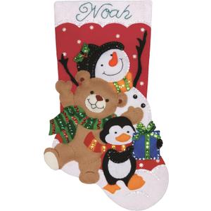 Design Works Crafts Holiday Friends Felt Stocking Kit, 18"