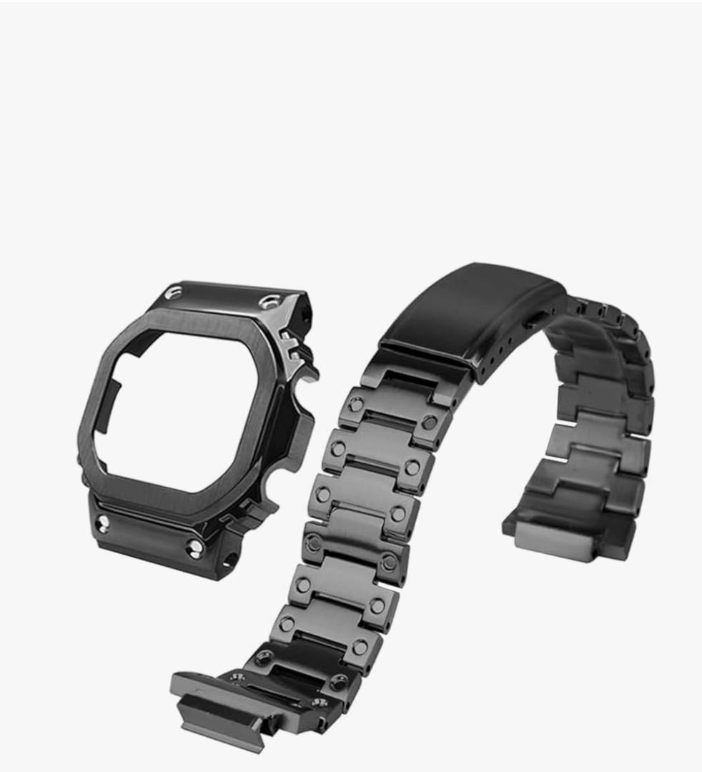 DW5600 Case Band Mod Kit, Stainless Steel Case Bezel Strap Bracelet Compatible with Casio G-Shock DW5600, GW-B5600, GB5600, GWX5600, DW5025/ DW5700/ DW5735/ DW5750