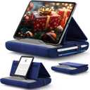 JSAUX Tablet Pillow Stand, Tablet Stand Holder Dock for Lap, Bed and Desk Compatible with iPad Pro 11 10.5 9.7 10.2 Air Mini, Kindle, Tablets, Phones, E-Reader, Books and More 4-11'' devices Navy Blue