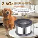 UPSKY Dog Water Bowl No Spill 10L Stainless Steel, 2.6 Gallon Large Capacity Spill-Proof Dog Bowls, Non-Slip Slow Drinking Anti-Splash Bowl for Large Messy Drinkers, No Mess Indoor/Outdoor Use, Gray