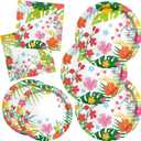 Gatherfun Tropical Luau Party Supplies Kit for 20 - Aloha Hawaiian Party Decorations with Disposable Paper Plates and Napkins | BBQs & Summer party