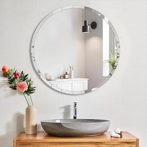 Small Round Wall Mirror, Frameless Circle Mirror, Round Mirror for Wall, Decorative Circle Mirror, Frameless Bathroom Mirror for Wall, Wall Mirror for Living Room, Bedroom, Entryway