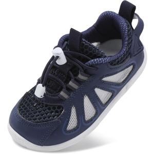 BARERUN Toddler Shoes Boy Girl Sneakers Lightweight Breathable Barefoot Running/Walking Shoes Toddler Tennis Shoes with Adjustable Tightness (10.5-11 Toddler, Blue)